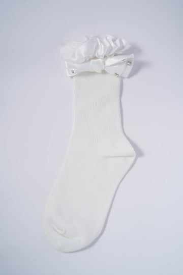 Satin Diamond Bow Socks