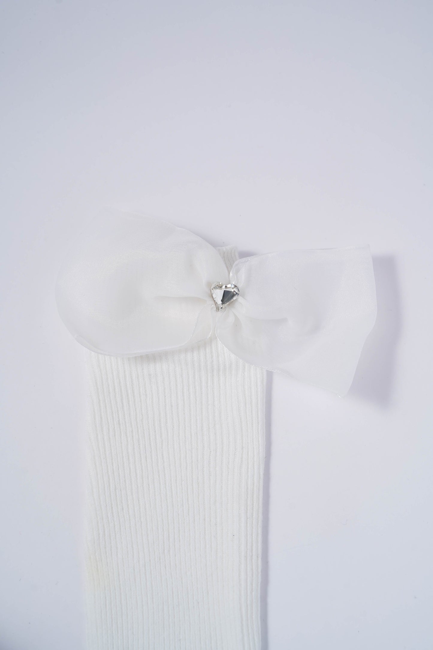 Elegant White Socks with Organza Bows