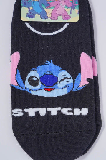 Stitch-Themed Black Socks