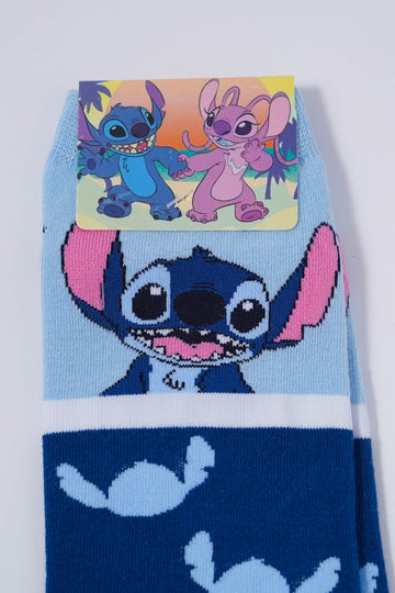 Stitch-Themed Dual Blue Socks