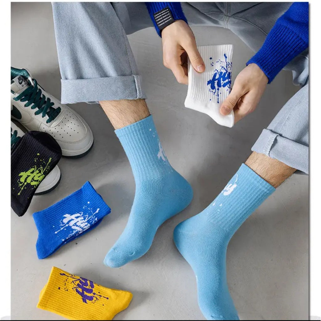 Splash Drip Aesthetic Crew Socks