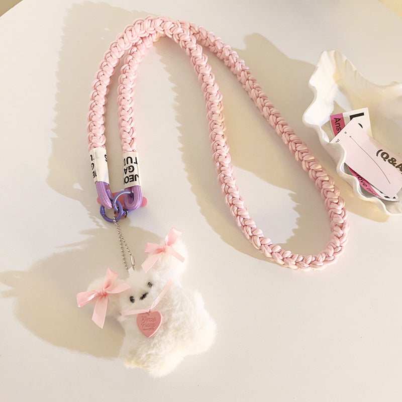Ribbon Bunny Braided Crossbody Phone Lanyard Sling