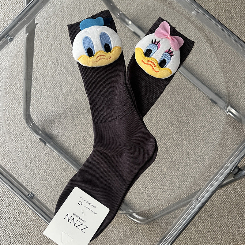 Cute Cartoon Character Girls Crew Socks Set