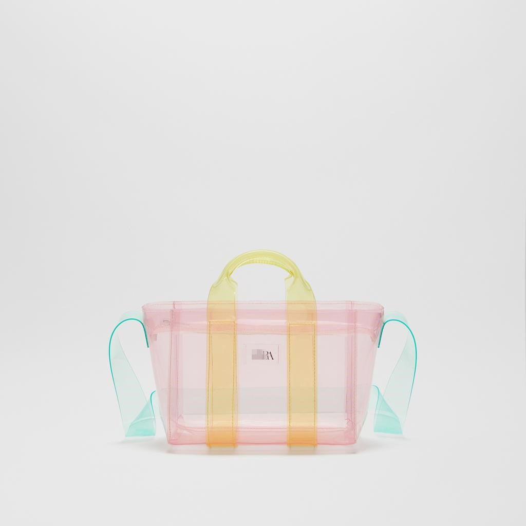 Pastel Transparent Tote – Candy Color Clear Shoulder Bag