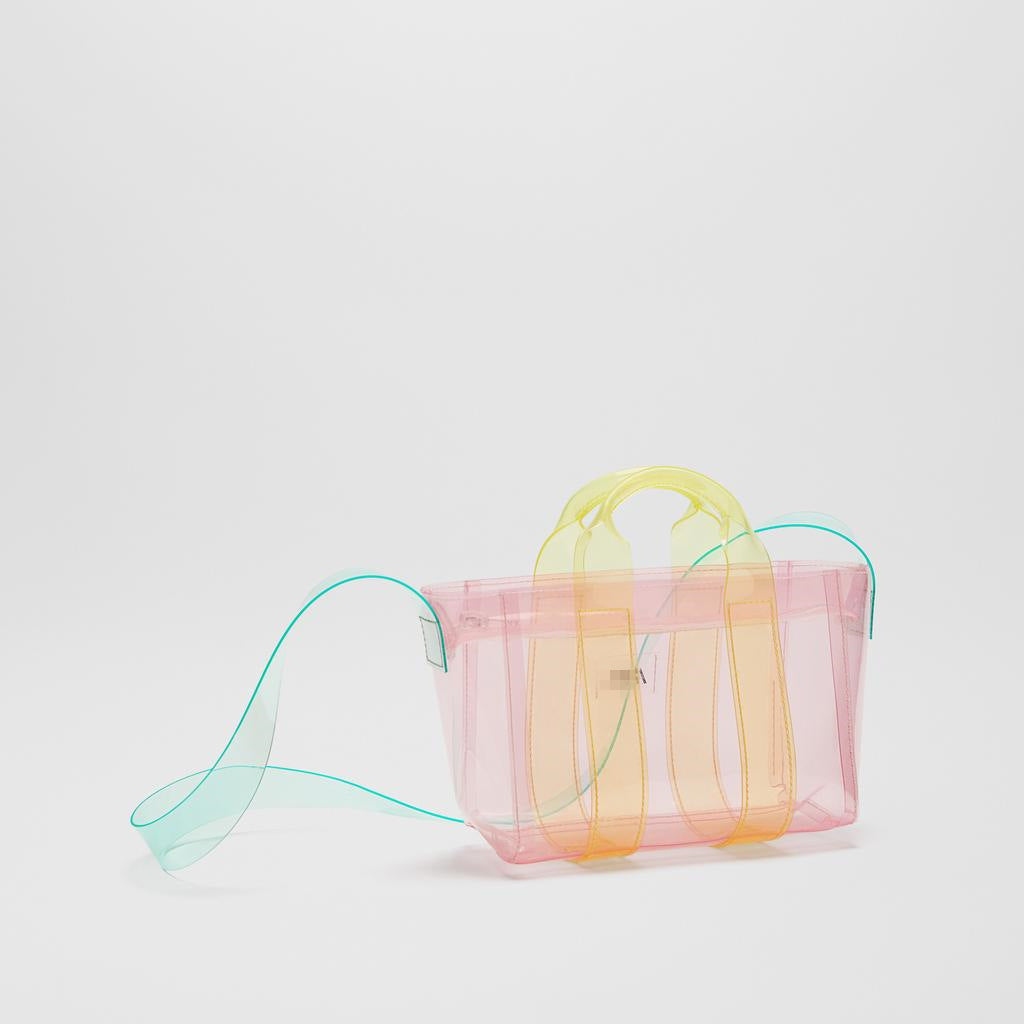 Pastel Transparent Tote – Candy Color Clear Shoulder Bag