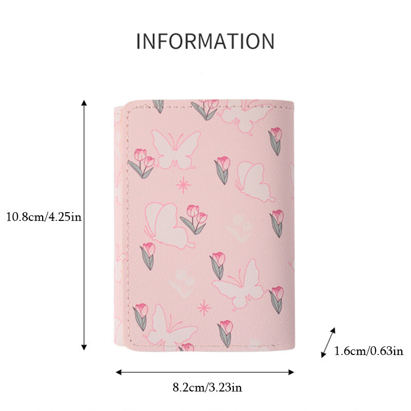 Butterfly Aesthetic Mini Wallet – Cute Pink Card Holder