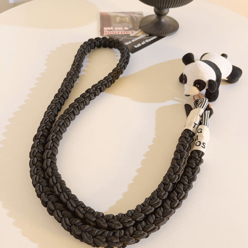 Climbing Panda Braided Crossbody Phone Lanyard Sling