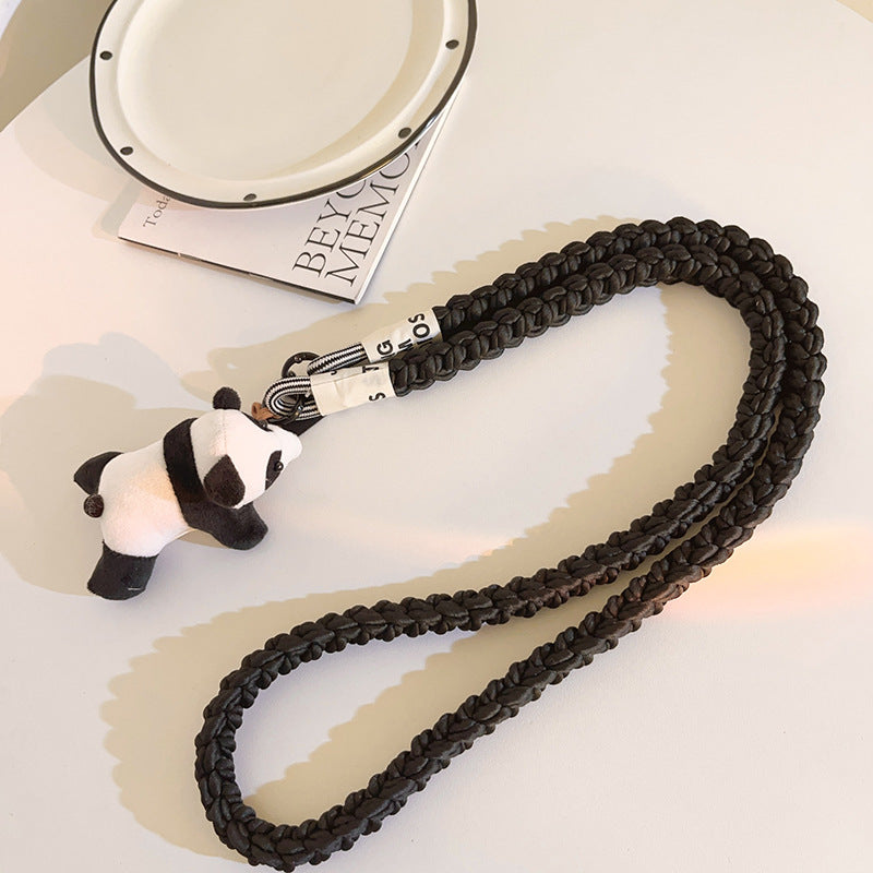 Climbing Panda Braided Crossbody Phone Lanyard Sling