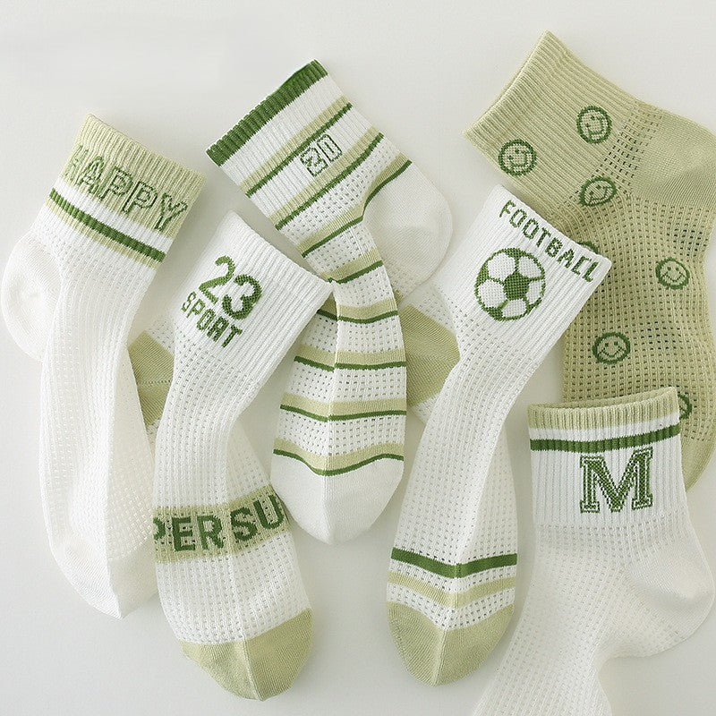 Green Varsity M Ribbed Crew Socks – Off White Aesthetic