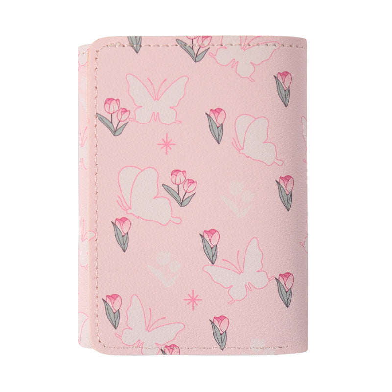 Butterfly Aesthetic Mini Wallet – Cute Pink Card Holder