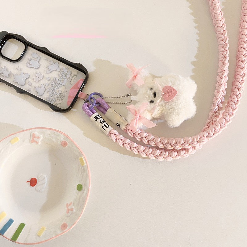 Ribbon Bunny Braided Crossbody Phone Lanyard Sling