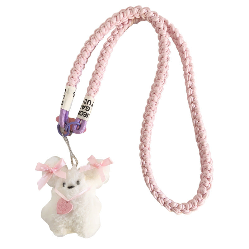 Ribbon Bunny Braided Crossbody Phone Lanyard Sling