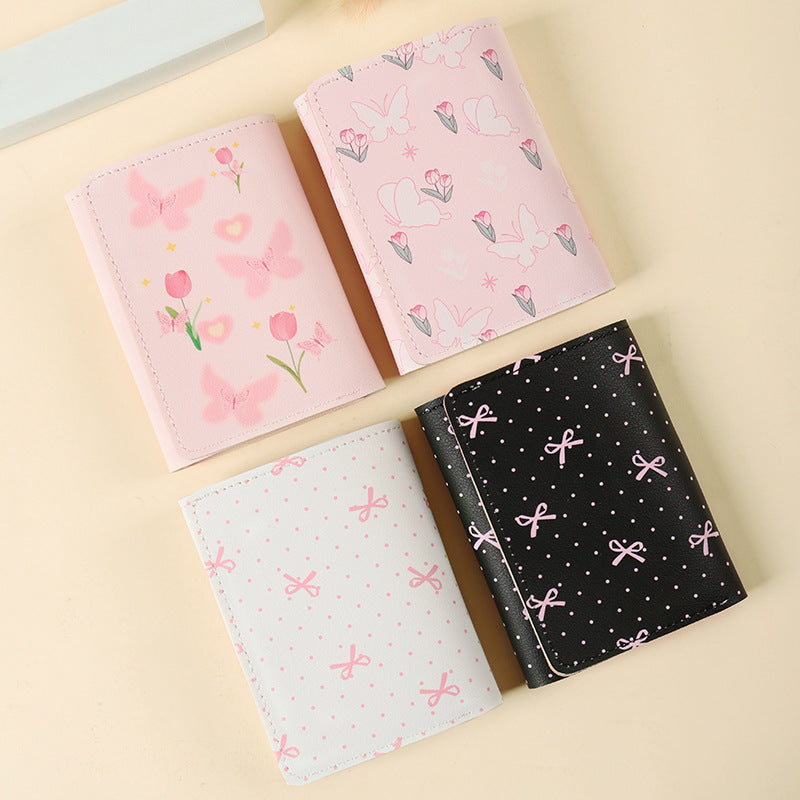 Butterfly Aesthetic Mini Wallet – Cute Pink Card Holder