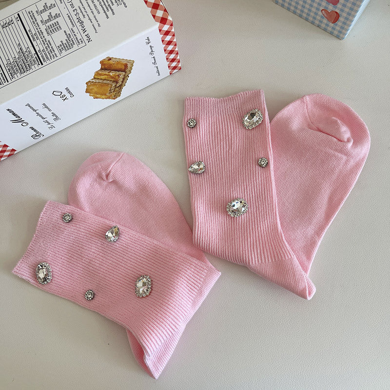 Crystal Stud Fashion Girls Socks Set