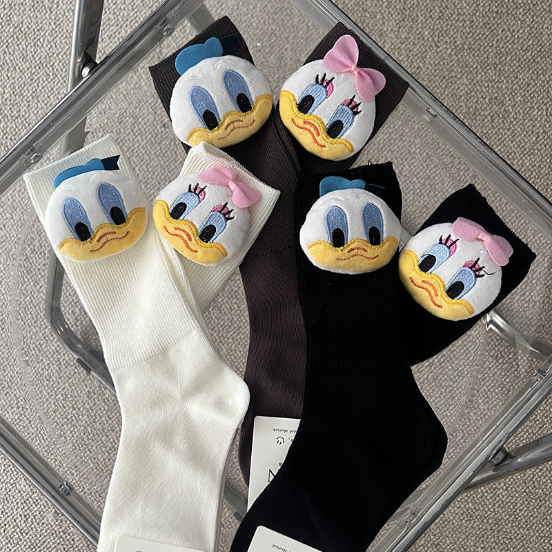 Cute Cartoon Character Girls Crew Socks Set