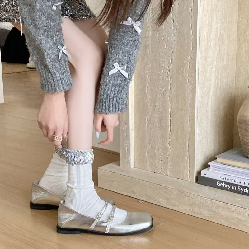 Cozy Knit Lace Girls Socks Set