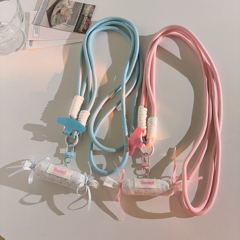 Candy Wrapper Pastel Pink Crossbody Phone Lanyard Sling