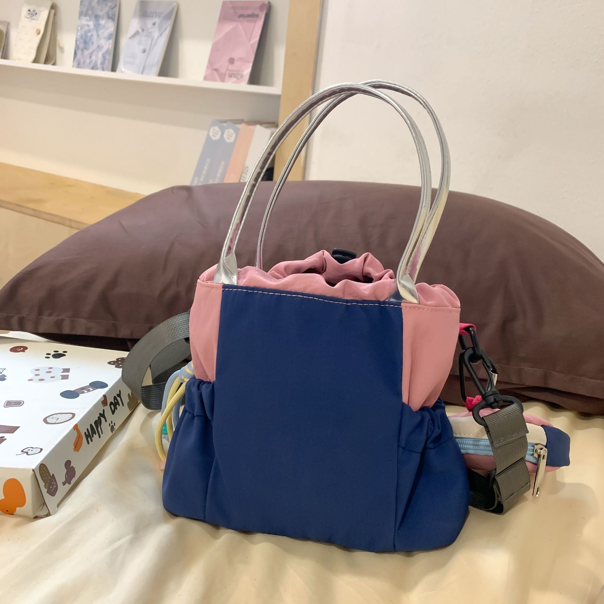 Cute Drawstring Mini Tote Bag for Girls – Trendy Casual Handbag