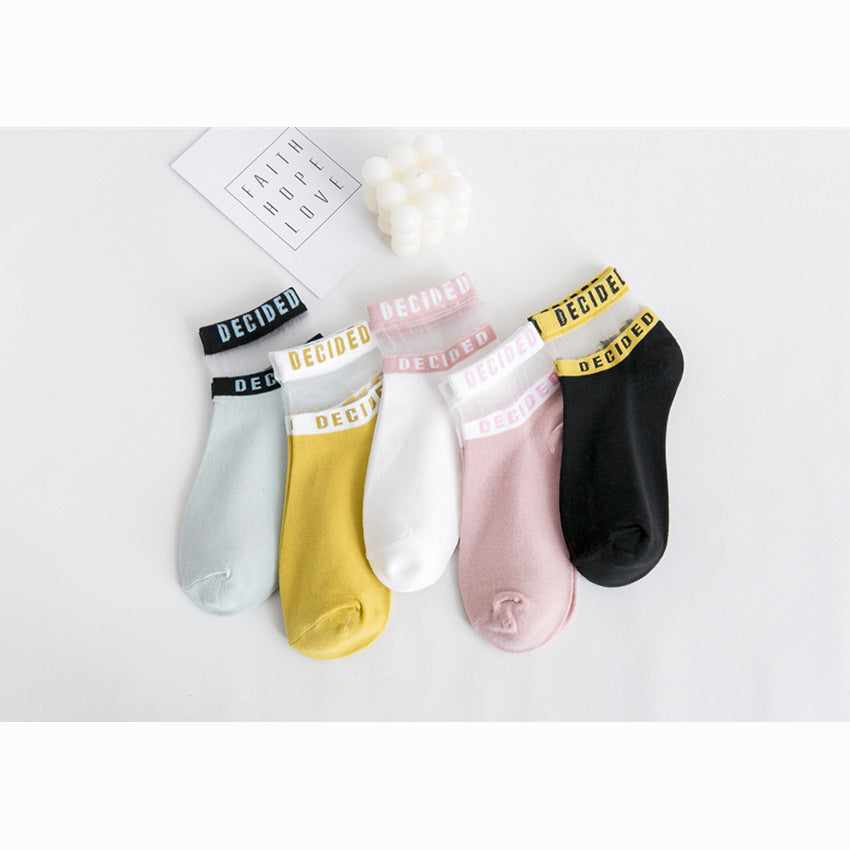 Girls 5-Pair SECURED Band Ankle Socks Pack