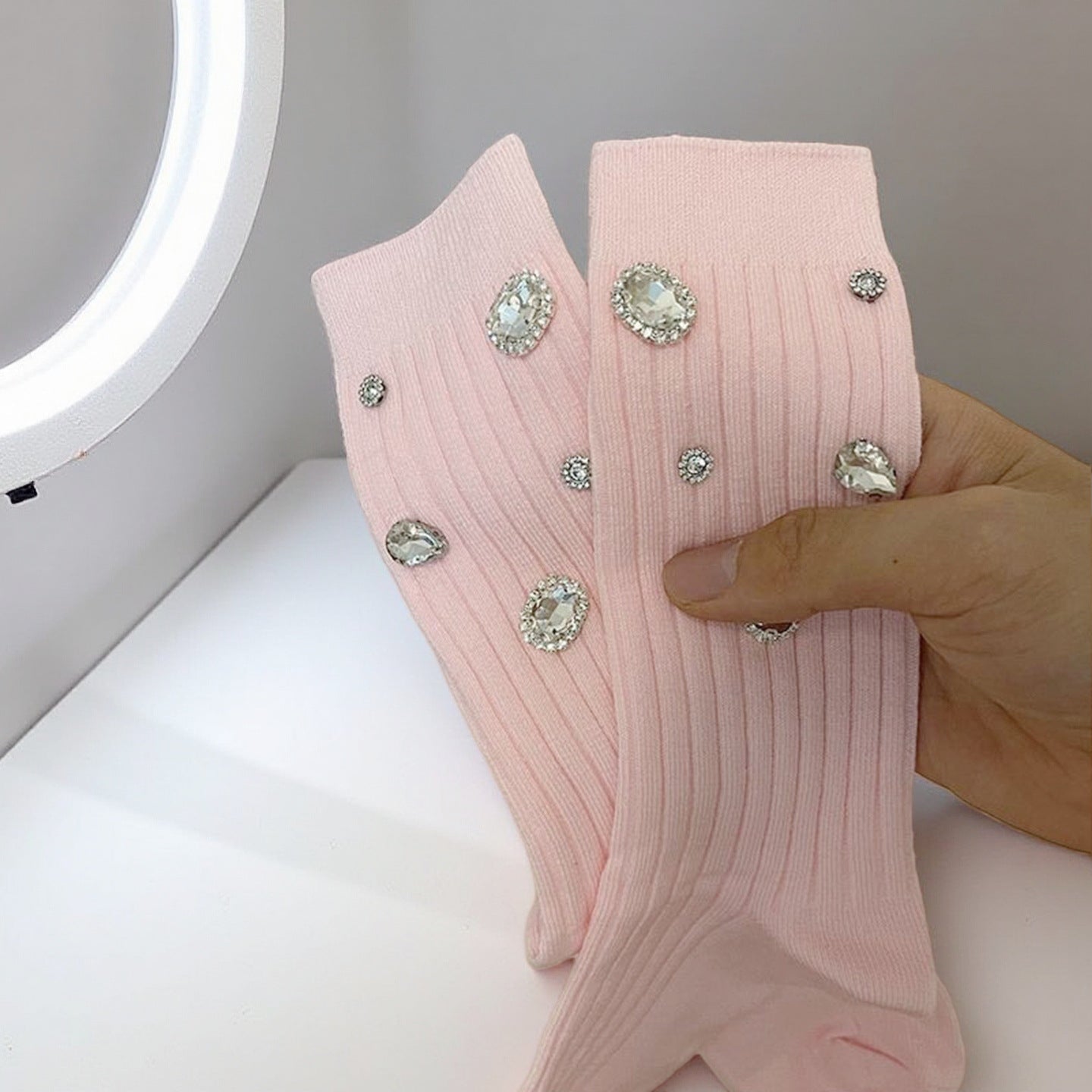 Crystal Stud Fashion Girls Socks Set