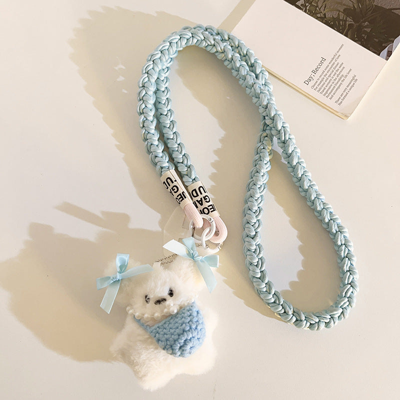 Ribbon Bunny Braided Crossbody Phone Lanyard Sling
