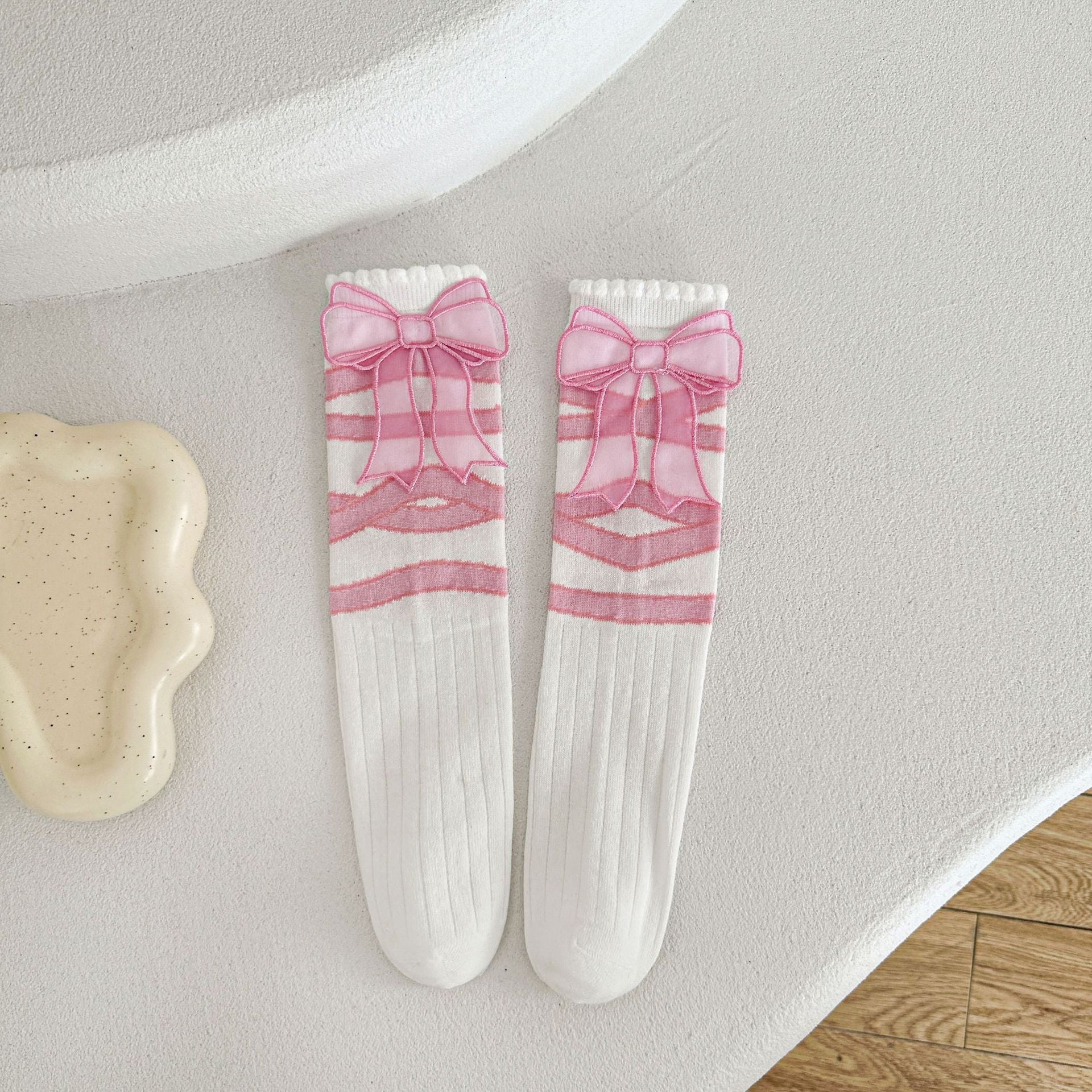 Blue Ribbon Lace Girls Socks Set