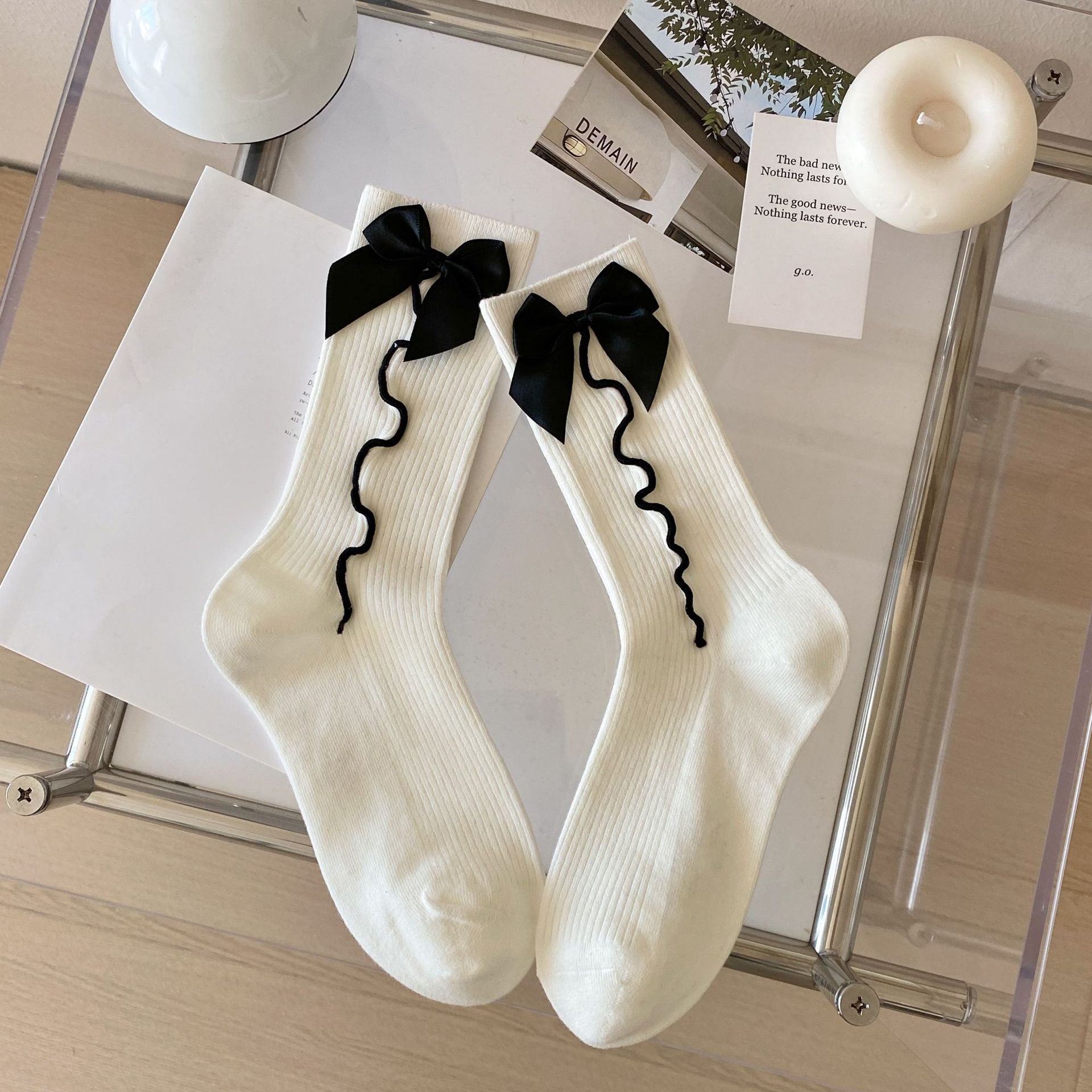 Vintage Ribbon Girls Crew Socks Set