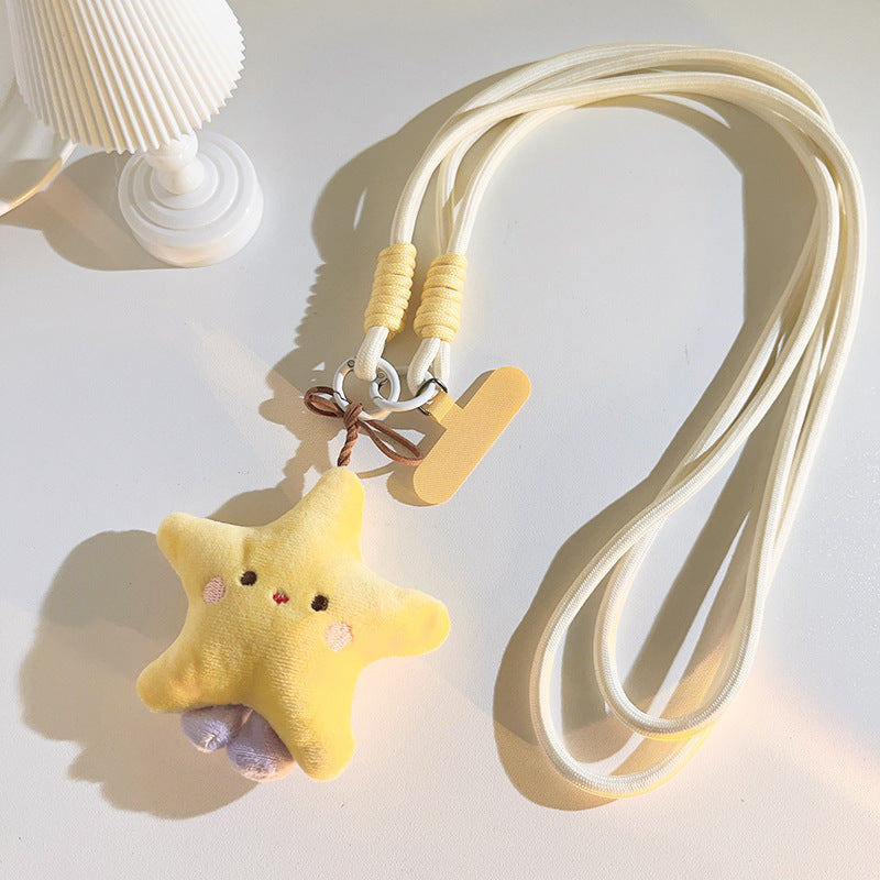 Kawaii Plush Star Crossbody Phone Lanyard Sling