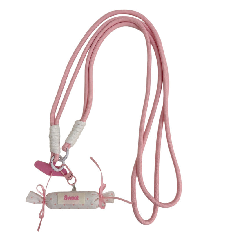 Candy Wrapper Pastel Pink Crossbody Phone Lanyard Sling