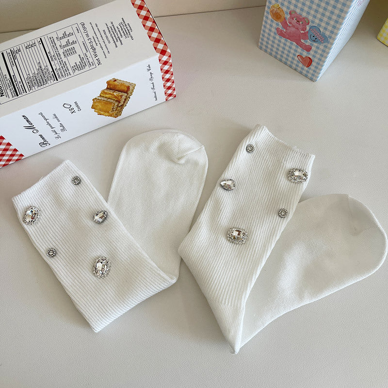 Crystal Stud Fashion Girls Socks Set