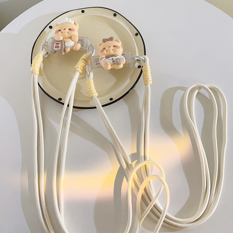 3D Cartoon Bear Dessert & Bath Crossbody Phone Lanyard Sling Collection