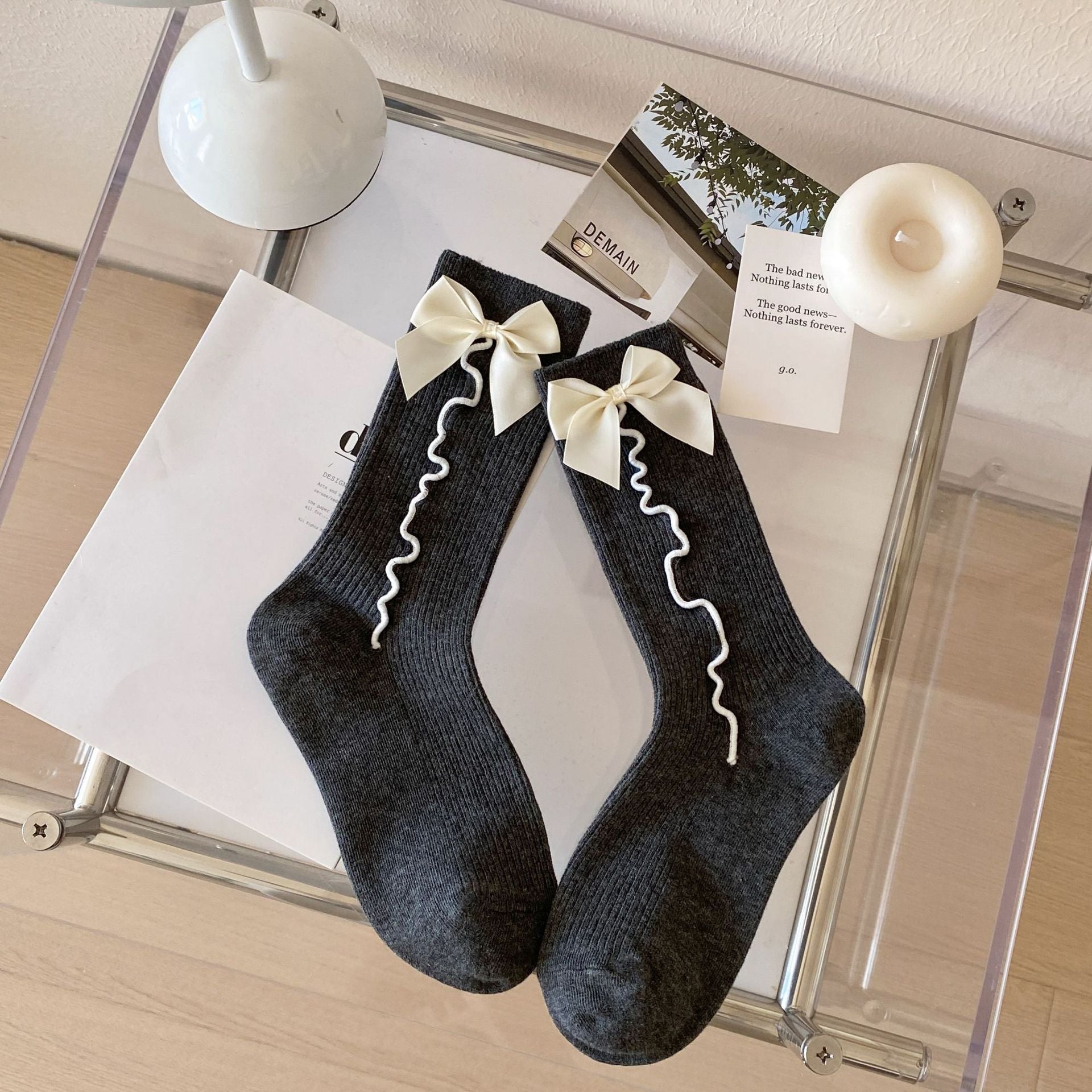 Vintage Ribbon Girls Crew Socks Set
