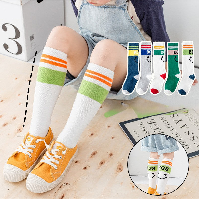 Smiley Stripe Crew Socks – Color Pop Vibes