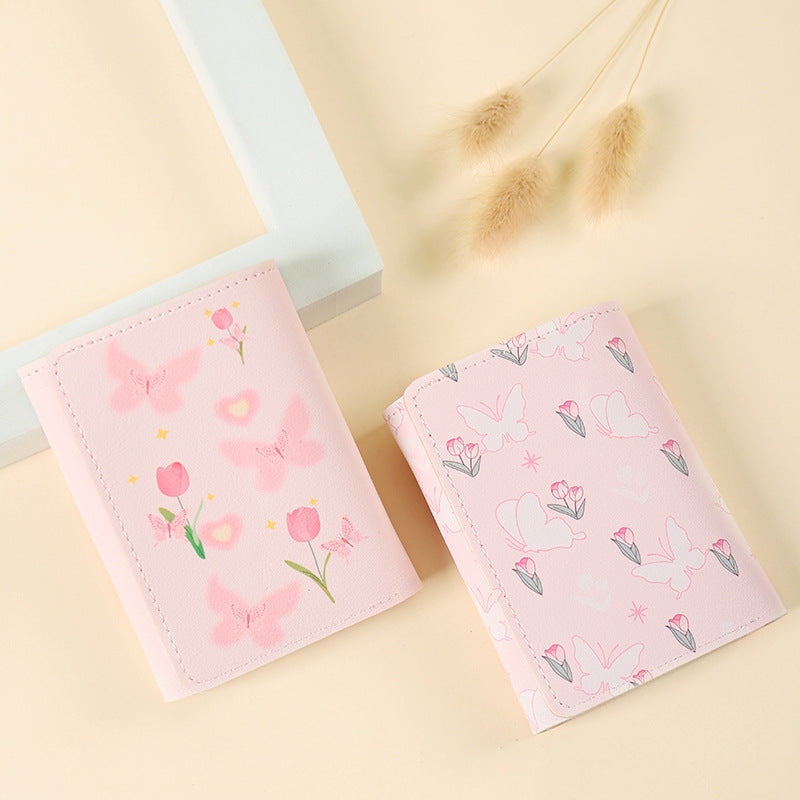 Butterfly Aesthetic Mini Wallet – Cute Pink Card Holder