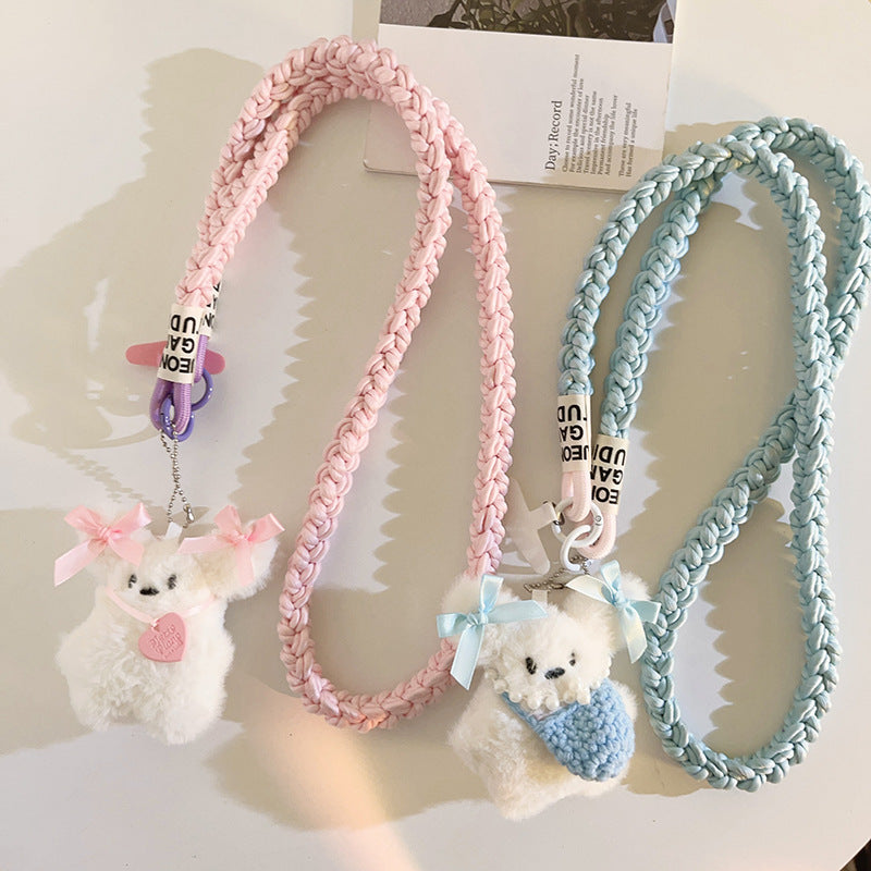 Ribbon Bunny Braided Crossbody Phone Lanyard Sling