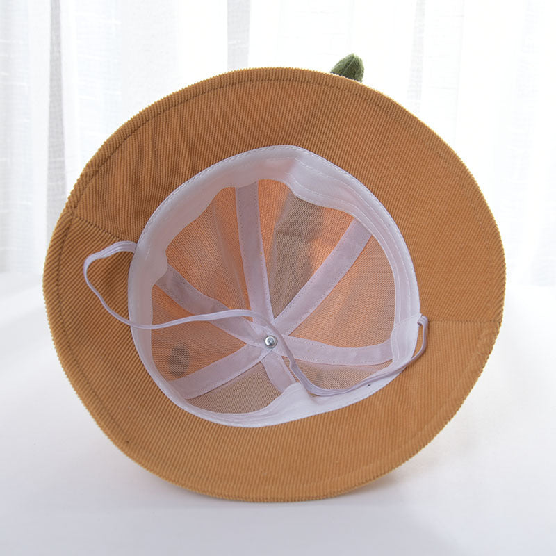 Cute Corduroy Dino Bucket Hat - Toddlers Cartoon Cap