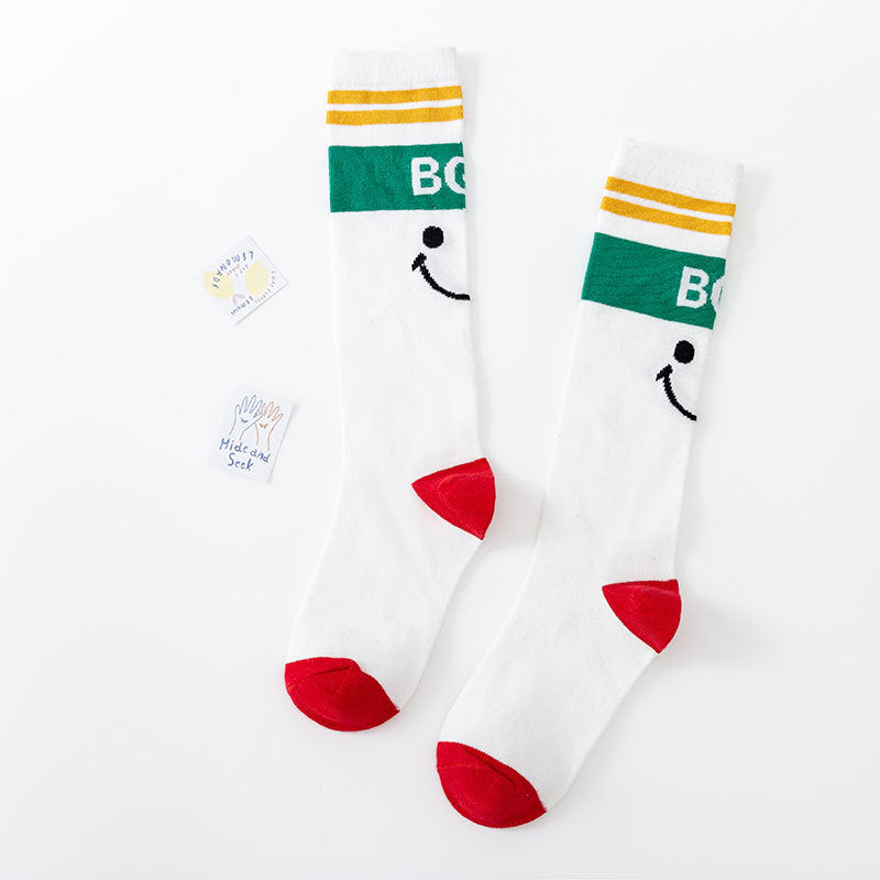 Smiley Stripe Crew Socks – Color Pop Vibes