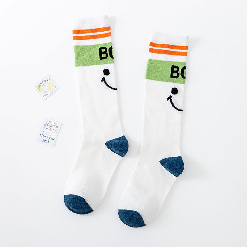 Smiley Stripe Crew Socks – Color Pop Vibes