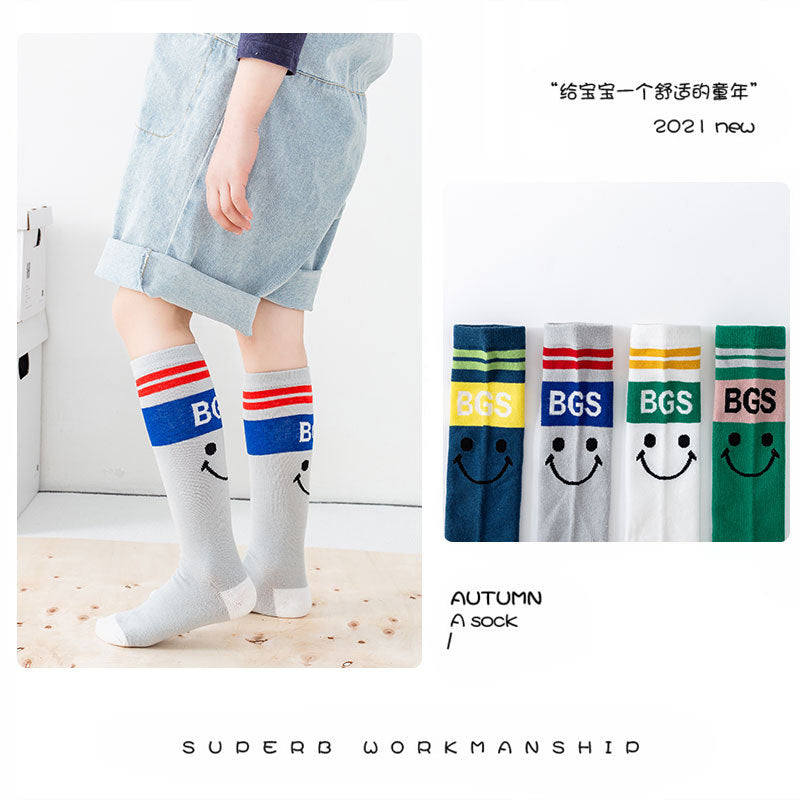 Smiley Stripe Crew Socks – Color Pop Vibes