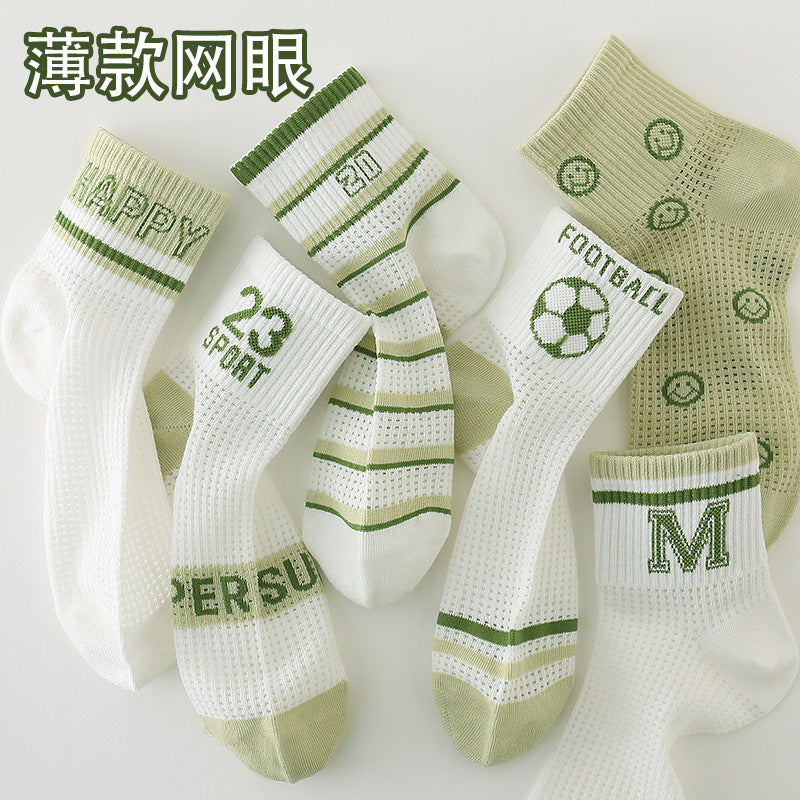 Green Varsity M Ribbed Crew Socks – Off White Aesthetic