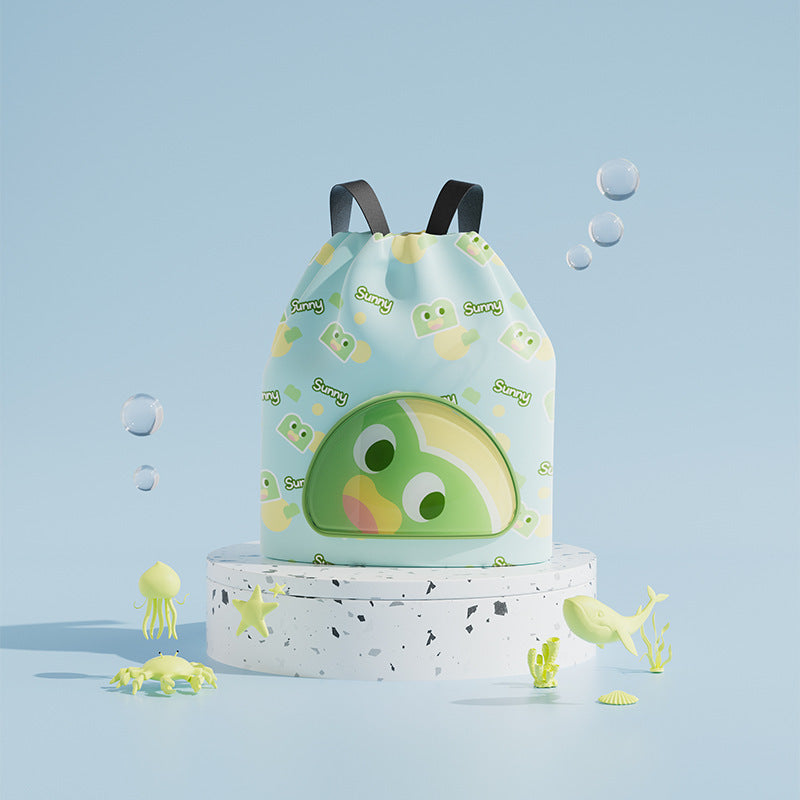 Mint Green Frog Kids Backpack