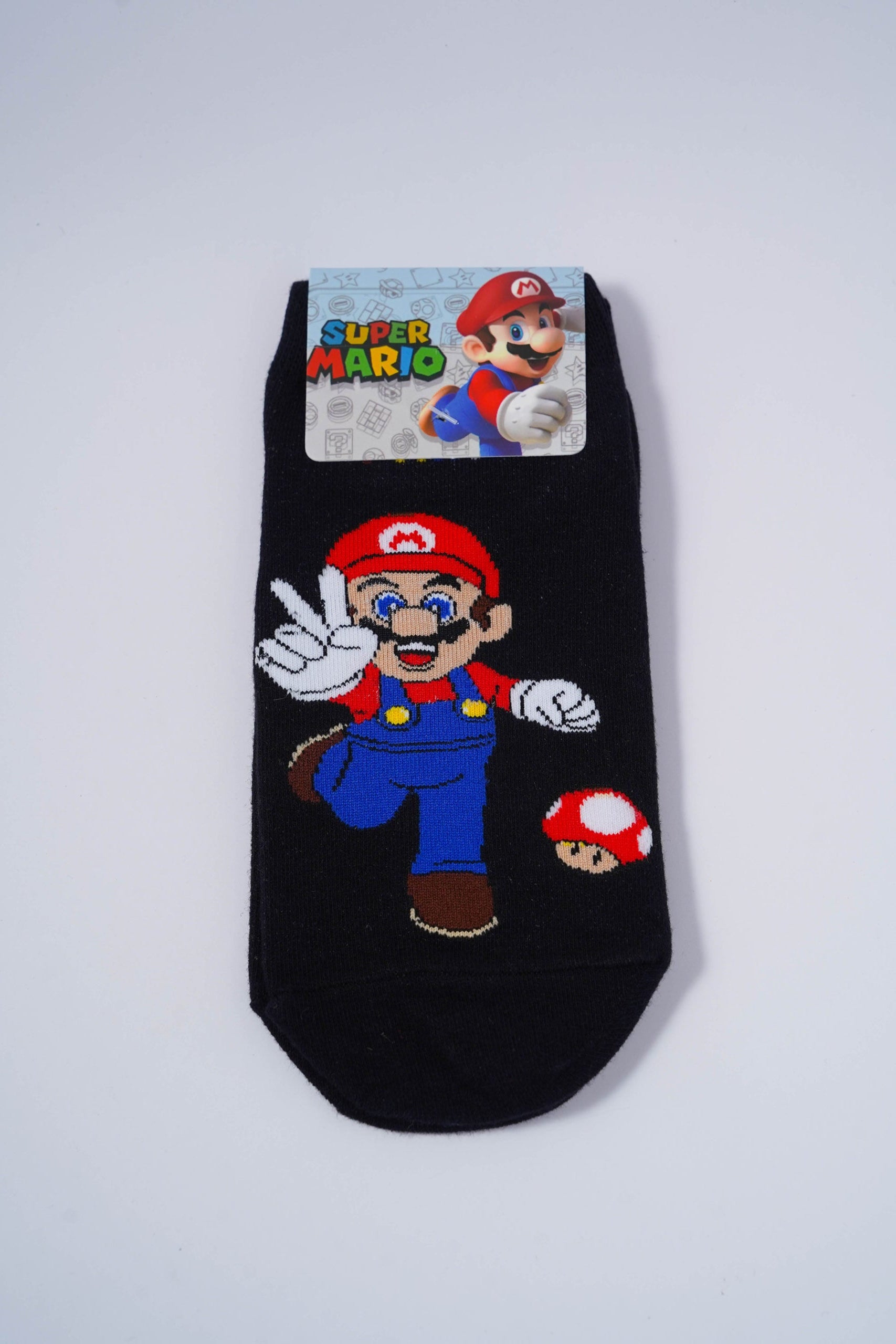 Super Mario Black Ankle Socks