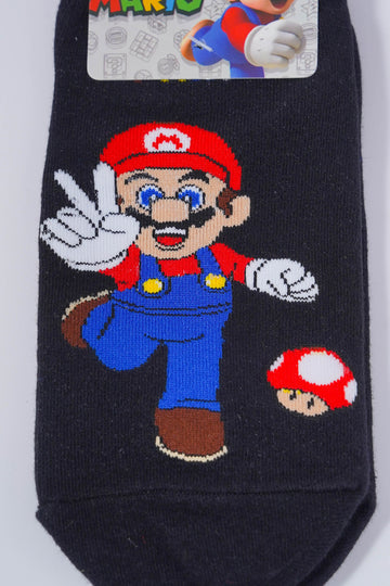 Super Mario Black Ankle Socks