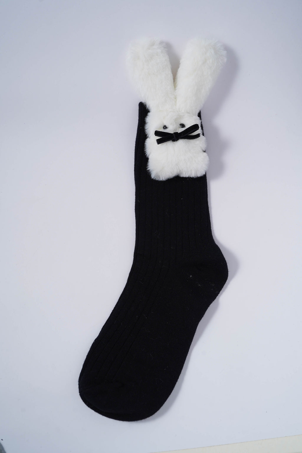 Socks with Plush White Bunny Ears