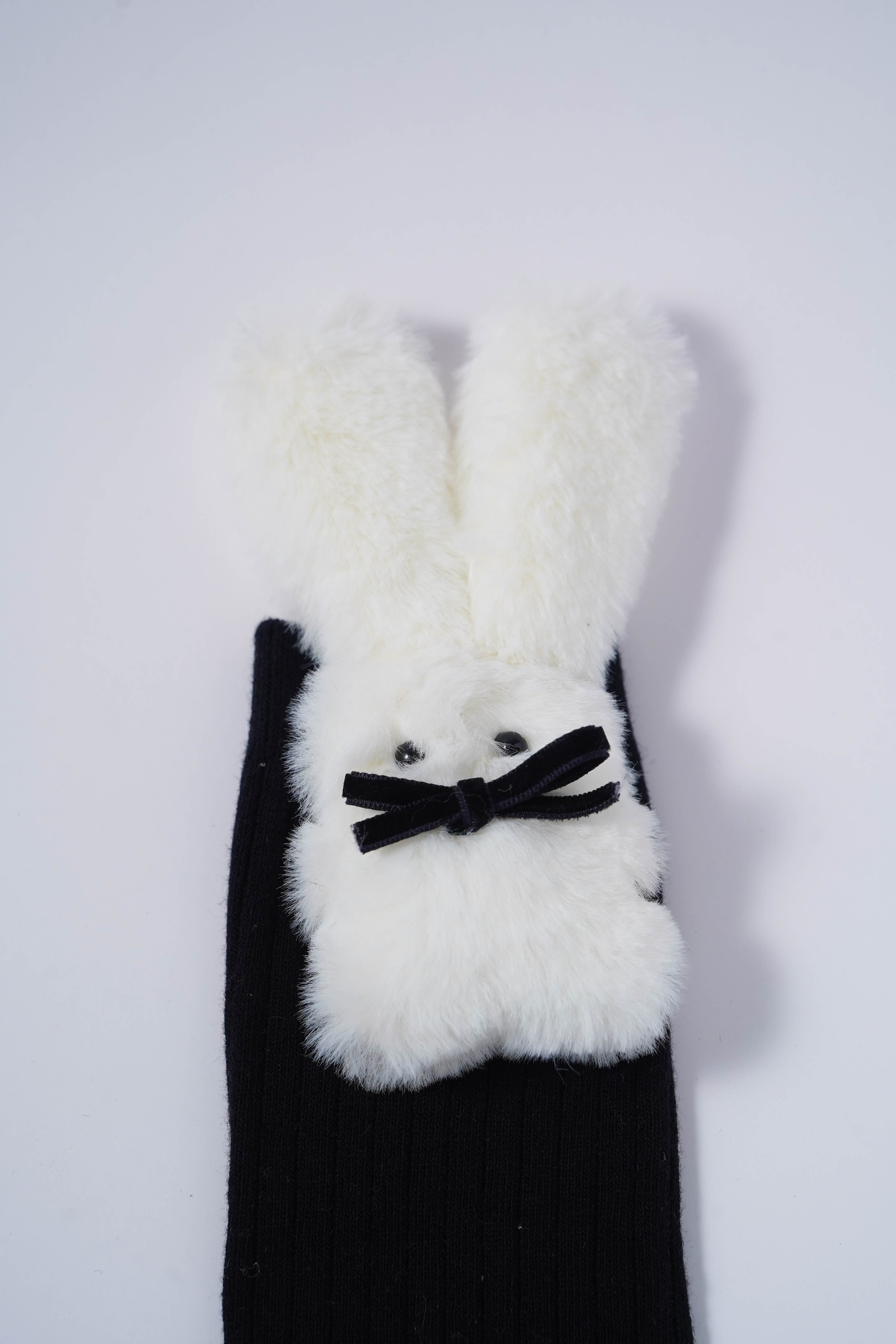 Socks with Plush White Bunny Ears
