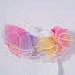 White Kids' Socks with Rainbow Candy Frill