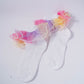 White Kids' Socks with Rainbow Candy Frill