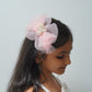 Sparkly Bow Hair Clip with Flowers & Feathers Fairy Party Hair Accessory for Girls