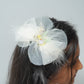 Sparkly Bow Hair Clip with Flowers & Feathers Fairy Party Hair Accessory for Girls