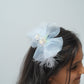 Sparkly Bow Hair Clip with Flowers & Feathers Fairy Party Hair Accessory for Girls